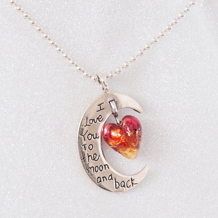 I Love You to the Moon and Back Bling Chicks Charm Necklace